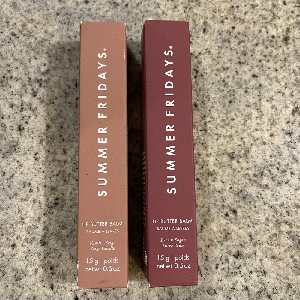 Summer Fridays Lip Butter Balm-Vanilla Beige and Brown Sugar 0.5 oz/15g-NEW